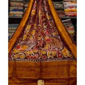 Saari05:( Bishnupuri (west Bengal) pure silk  hand batick with blouse piece)