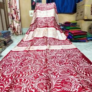 Saari07 :(Bishnupuri (west Bengal) pure silk  hand batick with blouse piece)