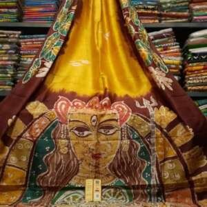 Saari08:(: Bishnupuri (west Bengal) pure silk  hand batick with blouse piece)