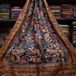 Saari17:Bishnupuri (west Bengal) pure silk  hand batick with blouse piece