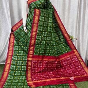 Saari33:: Pure Pancham Pally silk Ikkat Saree with blouse piece