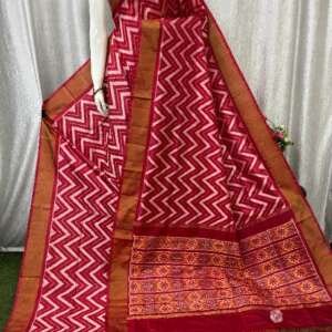 Saari34:: Pure Pancham Pally silk Ikkat Saree with blouse piece