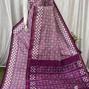 Saari35:Pure Pancham Pally silk Ikkat Saree with blouse piece