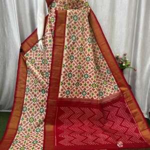 Saari37:Pure Pancham Pally silk Ikkat Saree with blouse piece