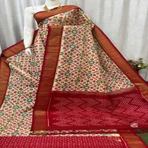 Saari39:Pure Pancham Pally silk Ikkat Saree with blouse piece