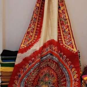 Saari01 (Bishnupuri (west Bengal) pure silk hand batick with blouse piece)